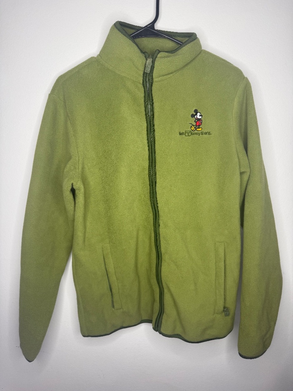 Walt Disney World Mickey Mouse green zip up fleece (Size M)